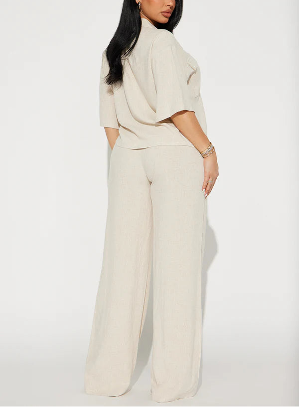 Oatmeal Linen Pant Set